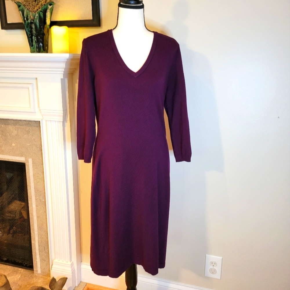 Calvin Klein, Eggplant Purple Sweater Dress